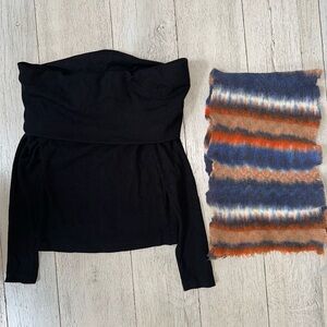 Club Monaco Elegant Black Off-Shoulder Top